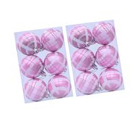 KASFDBMO Lot de 2 boîtes de décorations de Noël à suspendre Motif tartan 6 cm