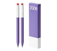 KASFDBMO Lot de 2 stylos à encre gel First Love Heart - Encre noire neutre - Rotatif - Cadeau pour étudiant