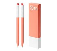 KASFDBMO Lot de 2 stylos à encre gel First Love Heart - Encre noire neutre - Rotatif - Cadeau pour étudiant