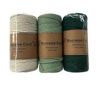 KASFDBMO Lot de 3 rouleaux de fil de coton coloré 3 mm 100 m pour suspension murale, suspension de plantes, artisanat