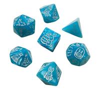 KASFDBMO Lot de 7 dés en acrylique pour divertissement de bureau - Différents nombres de visage - Plusieurs formes - Plusieurs faces