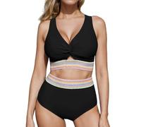 KASFDBMO Maillot de bain taille haute pour femme - Maillot de bain push-up deux pièces - Maillot de bain pour femme - Maillot de bain pour femme - Taille haute