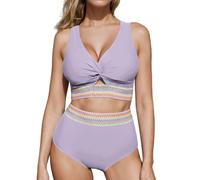 KASFDBMO Maillot de bain taille haute pour femme - Maillot de bain push-up deux pièces - Maillot de bain pour femme - Maillot de bain pour femme - Taille haute