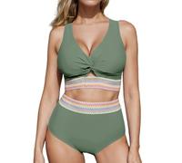 KASFDBMO Maillot de bain taille haute pour femme - Maillot de bain push-up deux pièces - Maillot de bain pour femme - Maillot de bain pour femme - Taille haute