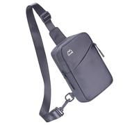 KASFDBMO Sac de poitrine de soutien avec intérieur spacieux et poches zippées Sac à bandoulière pour téléphone sécurisé et portefeuille Sac de poitrine de sport, gris, One Size