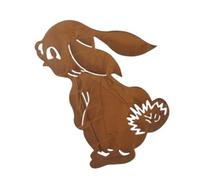 KASFDBMO Statuette de lapin rouillée sur piquet de Pâques avec une belle apparence pour intérieur et extérieur, fournitures artisanales, décoration de jardin de Pâques