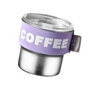 KASFDBMO Tasse à café isotherme en acier inoxydable avec couvercle coulissant anti-déversement à double paroi