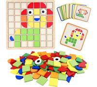 KASFL-120 Pièces De Forme Mosaique Puzzle En Bois Tangram Enfant Avec 20 Cartes De Conception,Jeux Educatif 3 4 5 6 Ans,Jouets Montessori Éducatifs Cadeaux Pour Garçons Et Filles 3+