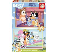 KASFL-Bluey : Lot De 2 Puzzles En Bois Pour Enfants De 25 Pièces Chacun.Dimensions: 26X18 Cm.Composé De Grandes Pièces Parfaitement Finies.Recommandé Pour Les Enfants De 4 Ans Et Plus (19407)