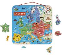KASFL-Carte D'Europe Magnétique En Bois 40 Pièces-Puzzle Éducatif Pour Découvrir La Géographie,À Accrocher Au Mur-Version-D Ès 7 Ans,J05476