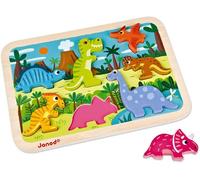 KASFL-Chunky Puzzle En Bois Dinosaures-7 Pièces-Développement Motricité Fine Et Concentration-Dès 18 Mois,J07054