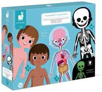 KASFL-Coffret 4 Puzzles Géants Sur Le Corps Humain-50,75 Et 100 Pièces-Cartes Éducatives En 12 Langues-Découverte Du Corps Humain-Dès 5 Ans,J02681