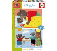 KASFL-Ensemble De 2 Puzzles Pour Enfants Avec 20 Pièces.Petit Ours BrunMesure Une Fois Monté: 28X20 Cm.Composé De Grandes Pièces Parfaitement Finies.+4 Ans (19880)