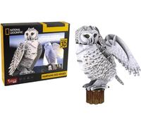 KASFL-Explora-Chouette Des Neiges-Puzzles 3D-540214-62 Pièces-Animaux-Niveau 4-Sans Colle Ni Ciseaux-Licence National Géographic-Jeu De Construction-À Partir De 8 Ans