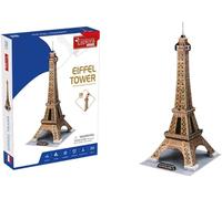 KASFL-Explora-Tour Eiffel-Puzzles 3D-540020-39 Pièces-Monument Historique-Niveau 4-Sans Colle Ni Ciseaux-Educatif-Paris-Jeu De Construction-Cadeau-Maquette-À Partir De 5 Ans