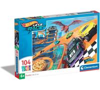 KASFL-Hotwheels Puzzle 104 Pièces,Enfants 6 Ans,Puzzle Dessin Animé,Fabriqué En Italie,Multicolore-25760