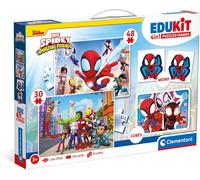 KASFL-Jouet Éducatif 4 In 1 Spidey And His Amazing Friends (Enfants Puzzle 30 Pieces And 48 Pieces,6 Cubes,1 Memo),Pour Enfants 3-5 Ans,Fabriqué En Italie,18295