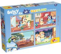 KASFL-Lisciani-Bluey-4 Puzzles Pour Enfants Dès 4 Ans-4X48 Pièces-Maxifloor 35X25 Cm-Puzzles 2 En 1-Double Face Avec Verso À Colorier-Jeux Educatifs-Jeu De Réflexion Et Patience