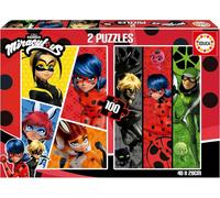 KASFL-Miraculous LadybugEnsemble De 2 Puzzles Pour Enfants Avec 100 Pièces.Mesure: 40X28 Cm.Recommandé De 6 Ans (19969)