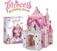 KASFL-Princess Birthday Party-Maison Des Enfants,Puzzles 3D Poupées Pour Filles,95 Pièces,524 Autocollants En Verre,5 Ans Ou Plus,Multicolore (World Brands E1622H)
