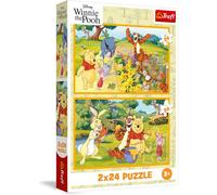 KASFL-Puzzle 2 En 1 : Winnie L'Ourson,Une Journée Dans Le Jardin-2X24 Pièces,Ensemble De Deux Puzzles Pour Les Enfants À Partir De 3 Ans