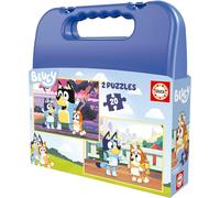 KASFL-Puzzle BlueyEnsemble De 2 Puzzles Pour Enfants Bluey Avec 20 Pièces Présentées Dans Une Magnifique Valise En Plastique.Mesure: 28X20 Cm.Recommandé De 4 Ans (19966)