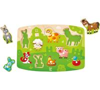 KASFL-Puzzle Boutons En Bois-Les Animaux De La Ferme