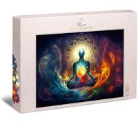 KASFL-Puzzle De 1000 Pièces « Vol De L'Âme »-Magnifique Motif De Puzzle Spirituel Sur Le Thème Du Yoga Et De La Méditation
