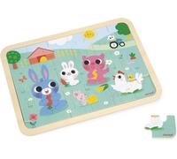 KASFL-Puzzle En Bois 24 Pièces Enfant Dès 4 Ans-Thème Ferme-Modèle Inclus+Jeu Des 5 Erreurs Sur Le Plateau-Développe La Concentration Et L'Observation-Produit Fsc-J07126