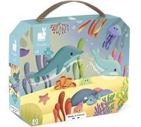 KASFL-Puzzle En Carton Frise Les Animaux Marins Avec Poster 36 Pièces