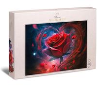 KASFL-Puzzle En Forme De C?ur « Saint-Valentin » De 1000 Pièces-Symbole De C?ur Efficace Qui Comprend La Rose Rouge En Filigrane-Le Puzzle De La Saint-Valentin-Qualité Du Puzzle