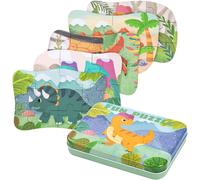 KASFL-Puzzle Enfant 2 3 4 Ans-5 En 1 Progressif Educa Puzzles Avec Boîte,Jouet Éducatif Montessori Apprentissage Cognitif,Drôle Jeux Cadeau Anniversaire Pour Fille Garçon Bebe¿Dinosaure¿
