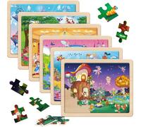KASFL-Puzzle Enfant 3 4 5 6 7 8 Ans,Puzzle Bois 6×60 Pièces,Jouet Educatif Préscolaire,Jouets Cadeaux Pour Enfants De 3 À 8 Ans Filles Garçons