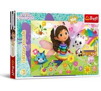 KASFL-Puzzle Glitter : Gabbys¿S Dollhous,Gabby Brillantpailletée-Puzzle Pailleté 100 Pièces-Puzzle Pailleté Avec Personnages De Bande Dessinée,Loisir Pour Les Enfants À Partir De 5 Ans