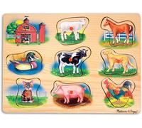 KASFL-Puzzle Sonore Animaux De La Ferme,Cadeau Pour Enfants De 2 3 4 Ans,Jouet En Bois Montessori,Jouets D'Éveil Et 1Er Âge,Jouet Classique,Jouets D'Activité Et De Développement