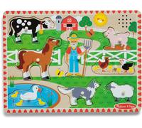 KASFL-Puzzle Sonore Ferme 8 Pièces-Old Macdonald-Puzzle Enfant-Jouet En Bois-Jeu D'Eveil-Jouet Educatif De Développement Et Créatif-Cadeau Enfant 2 Ans Et +