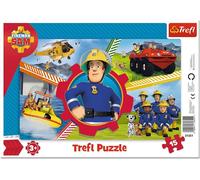KASFL-Puzzles En Cadres,Jour De Sam Le Pompier,Sam Le Pompier,15 Pièces,Pour Enfants À Partir De 3 Ans