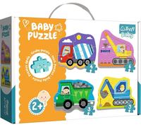 KASFL-Puzzles,Véhicules D'Un Chantier De Construction,De 3 À 6 Pièces,4 Sets,Pour Enfants À Partir De 2 Ans