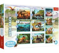 KASFL-Rencontrez Tous Les Dinosaures-Puzzle 10 En 1,10 Puzzles,De 20 À 48 Eléments-Puzzles De Dinosaures,Différents Niveaux De Difficulté,Divertissement,Pour Les Enfants À Partir De 4 Ans
