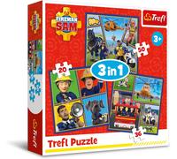 KASFL-Sam Le Pompier,Fête Du Pompier-Puzzle 3En1,Puzzles Colorés Avec Personnages De Dessin Animé,Différents Degrés De Difficulté,Divertissement Créatif,Pour Enfants À Partir De 3 Ans