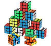 KASFL-Set De 12 Cubes Magiques,Mini Cubes Magiques,3 * 3 * 3Cm Puzzle Magic Cubes,Cubes De Vitesse,Magic Cube Jouets Cadeaux Pour L'Anniversaire Des Enfants Jeux De Voyage Noël