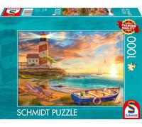 KASFL-Spiele 59765 Puzzle Multicolore 1000 Pièces Coucher De Soleil Dans La Baie Du Phare