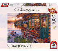 KASFL-Spiele Darrel Bush 58531 Puzzle De 1000 Pièces,Motif Chalet Maritime Avec Vélo,Multicolore