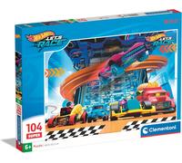 KASFL-Supercolor Hotwheels Puzzle 104 Pièces,Enfants 6 Ans,Puzzle Dessin Animé,Fabriqué En Italie,Multicolore-25777