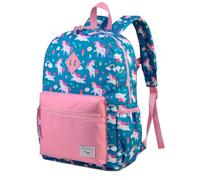 Kasgo Cartable Fille Primaire, 13,2L Sacs à Dos Enfants Fille 6-8 Ans Imperméable Léger avec Sangle de Poitrine pour CP-CE2 Voyage Format A4 Licorne Bleu