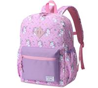 Kasgo Cartable Fille Primaire, 13,2L Sacs à Dos Enfants Fille 6-8 Ans Imperméable Léger avec Sangle de Poitrine pour CP-CE2 Voyage Format A4 Licorne Rose