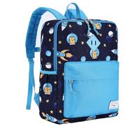 Kasgo Sac à Dos Enfant, Mignon Léger Cartable Garcon Primaire 5-7 Ans Imperméable Sac à Dos Maternelle CP pour Dossier A4 avec Sangle de Poitrine et Poches Latérales Astronaute Bleu-1