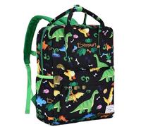 Kasgo Sac à Dos Enfant, Mignon Léger Cartable Garcon Primaire 5-7 Ans Imperméable Sac à Dos Maternelle CP pour Dossier A4 avec Sangle de Poitrine et Poches Latérales Dinosaure Noir