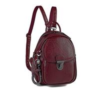 Kasgo Sac à Dos Femmes, Mini Pu Cuir Mode Imperméable Petit Sac a Main Convertible 3 Façons Transporter Filles avec Amovibles Bandoulière Occasionnel Voyage Travail College Rouge