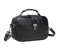 Kasgo Sac Bandoulière Femme, Multiples Poches Petit Sac a Main Femmes Bandouliere en Cuir PU 3 Compartiments Élégant Sacoche Femmes avec Sangle Amovible pour Voyage Travail Achats Noir